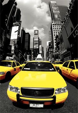 New York City Yellow Taxis Small 3D Lenticular Poster