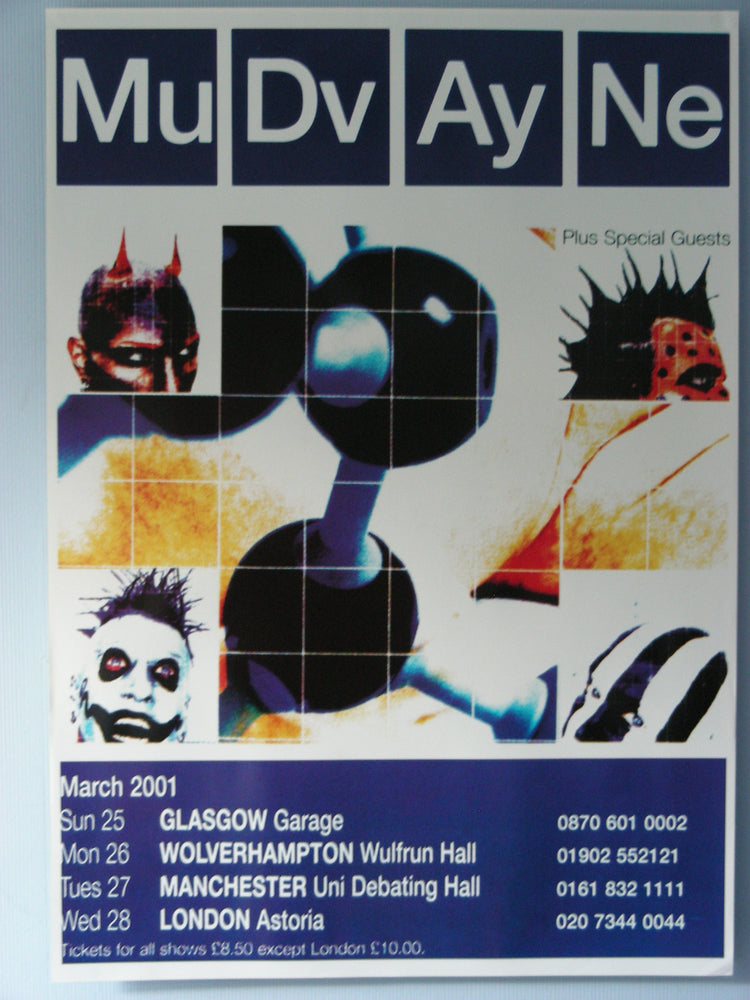 Mudvayne 2001 UK Tour Maxi Poster