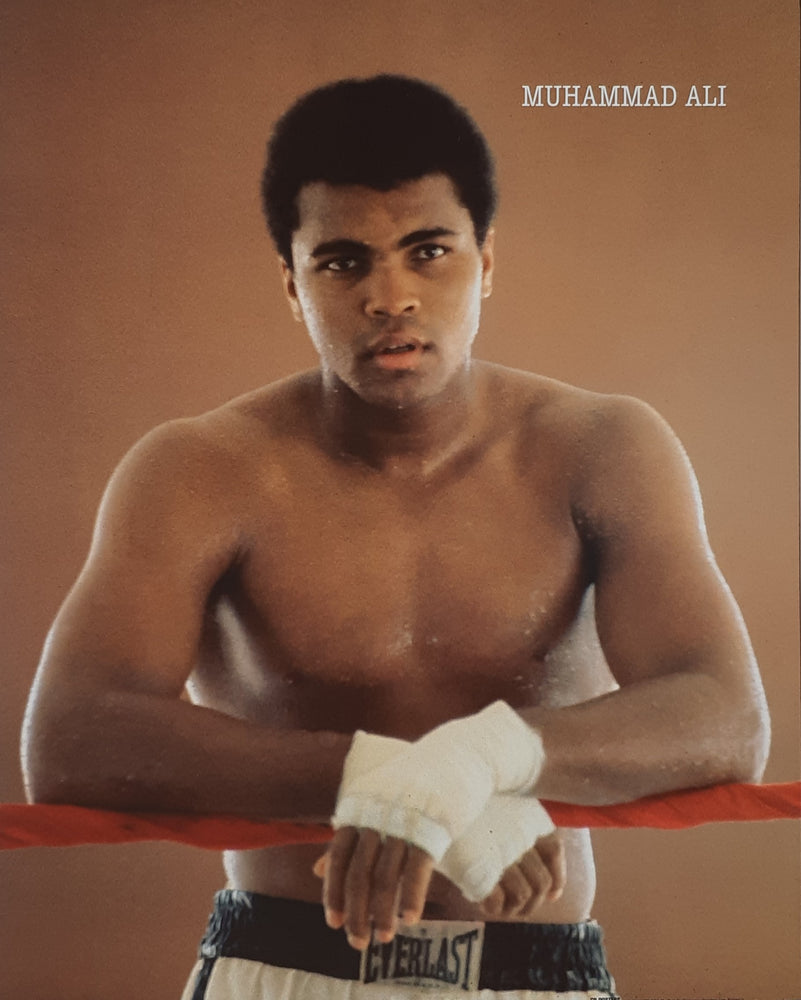 Muhammad Ali Ropes Colour Portrait Mini Poster Blockmount