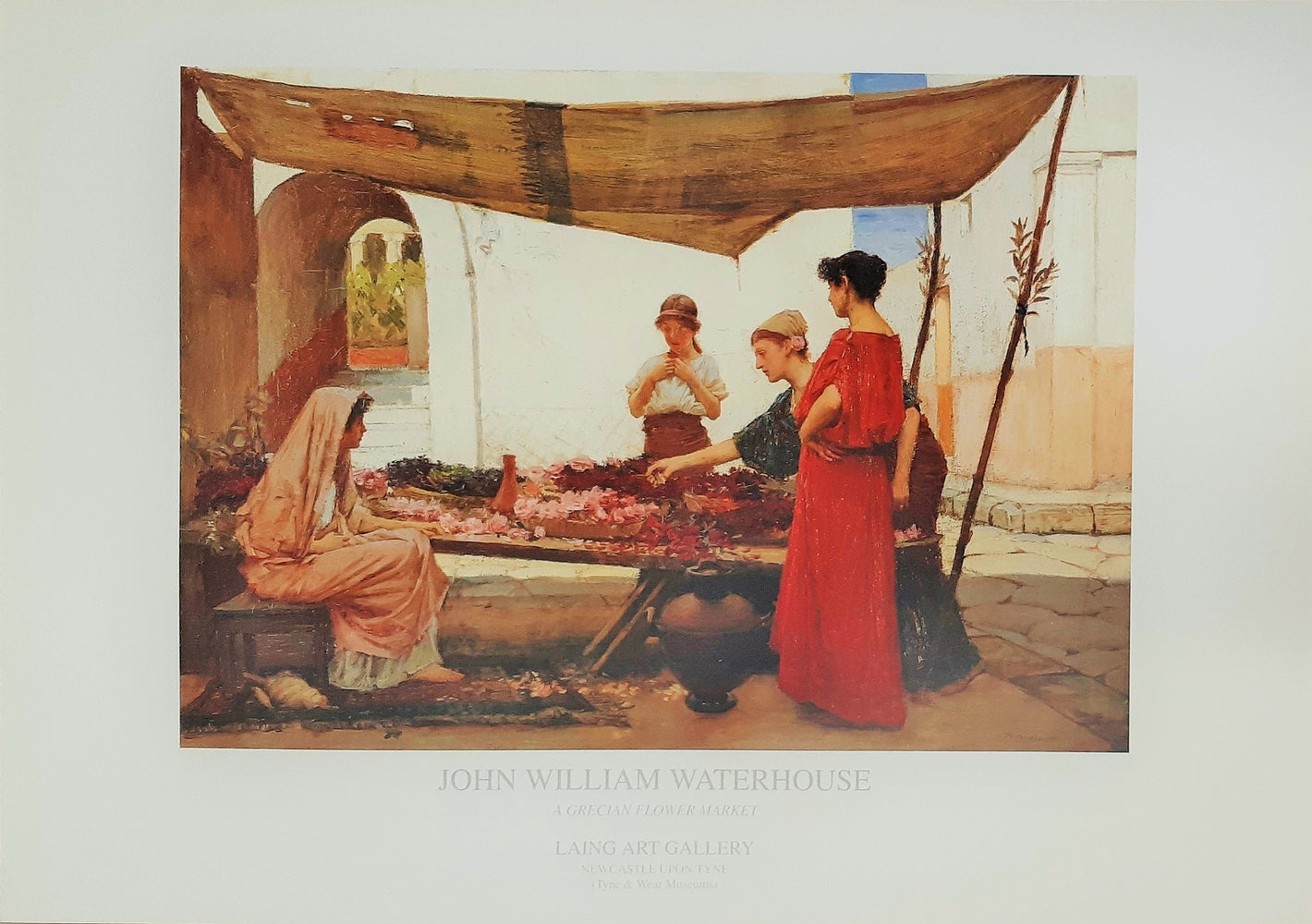 John William Waterhouse A Grecian Flower Market 1880 50x70cm Art Print