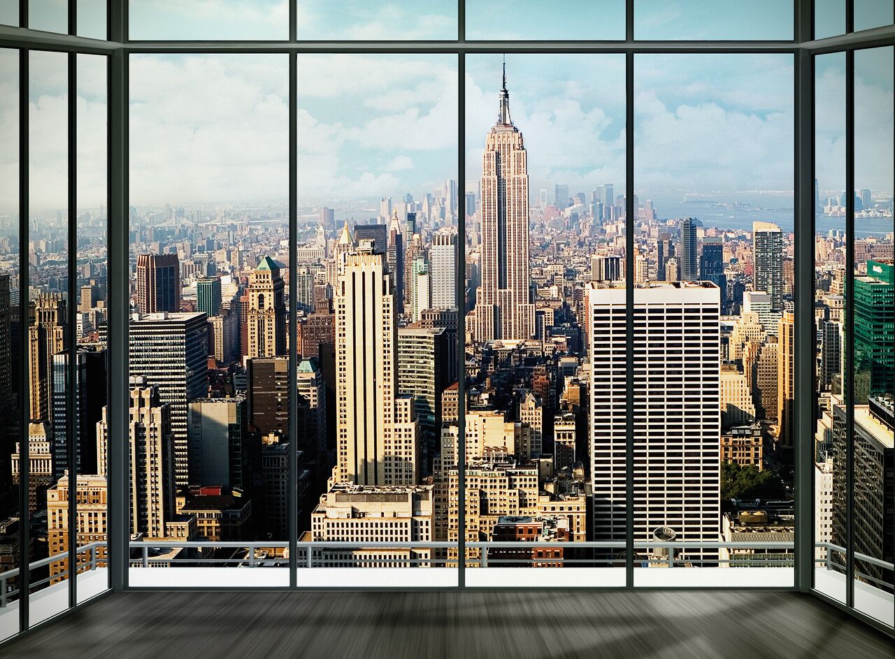 New York Skyscraper View Colour 3.15m x 2.32m 4 Piece Giant Wallpaper Wall Mural