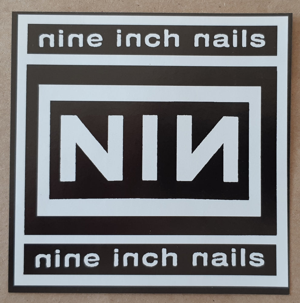 Nine Inch Nails B&W Logo 10cm Square Vinyl Sticker