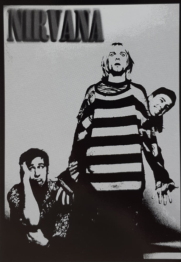 Nirvana Silly Group B&W Postcard
