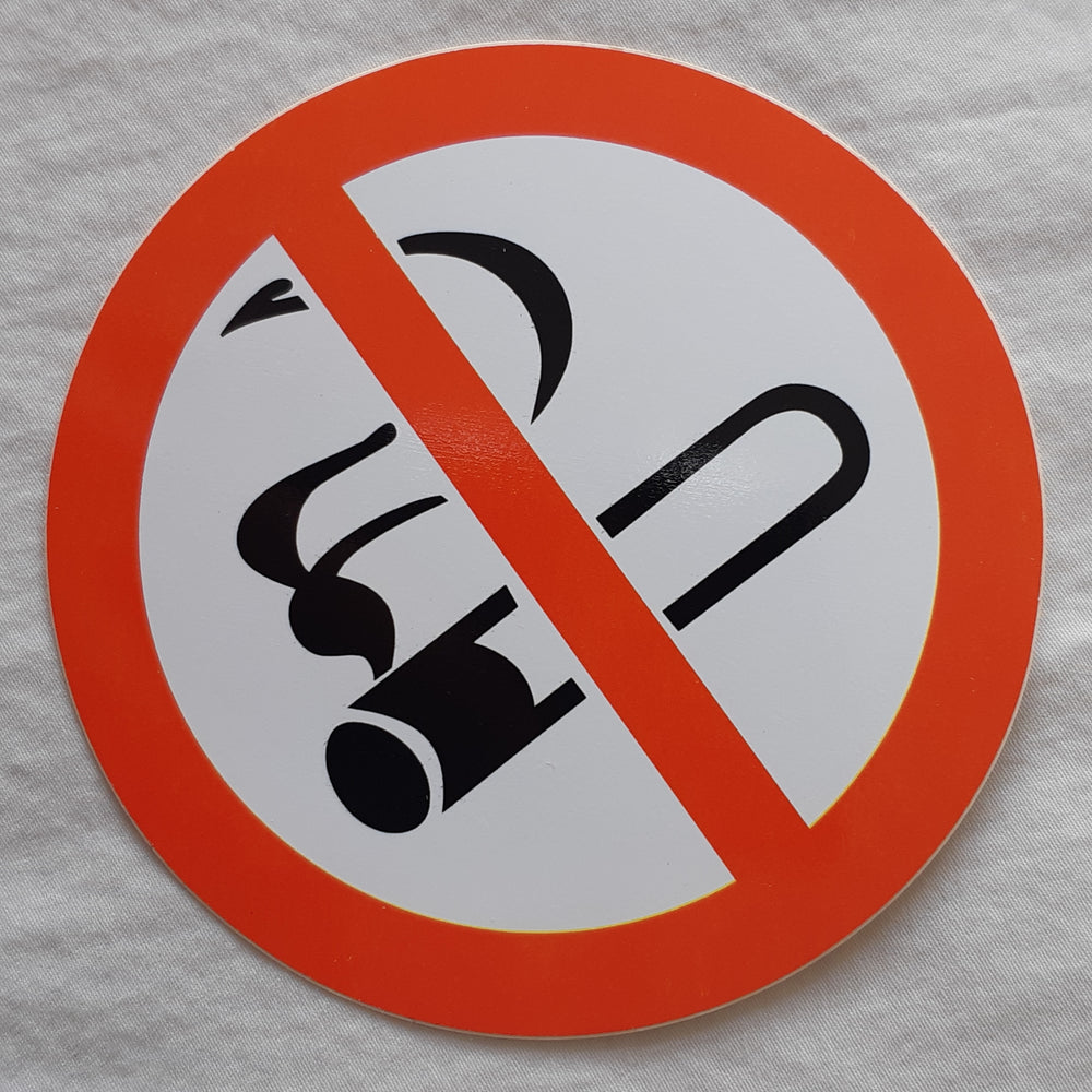 No Smoking 8 cm Round Vinyl Sticker