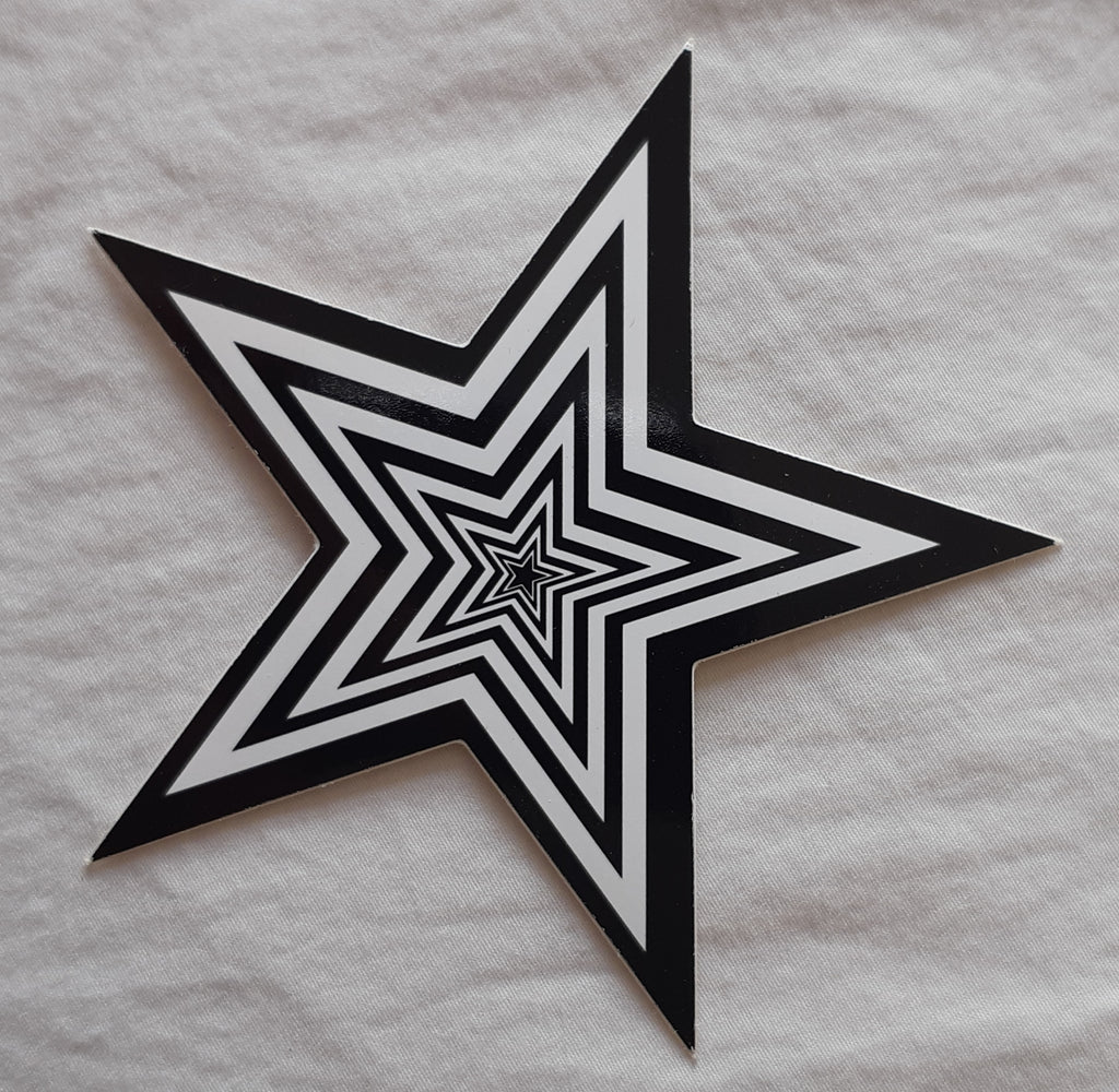 Op Art Stars Die Cut Vinyl Sticker