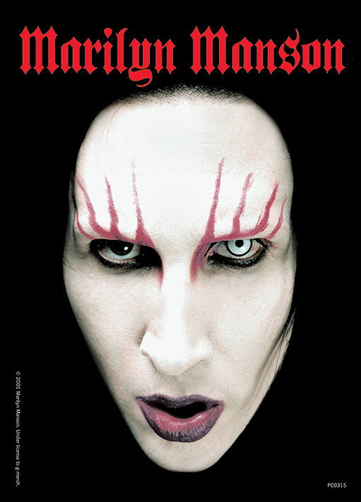 Marilyn Manson Face Postcard