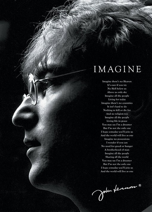 John Lennon Imagine Includes Lyrics Postcard