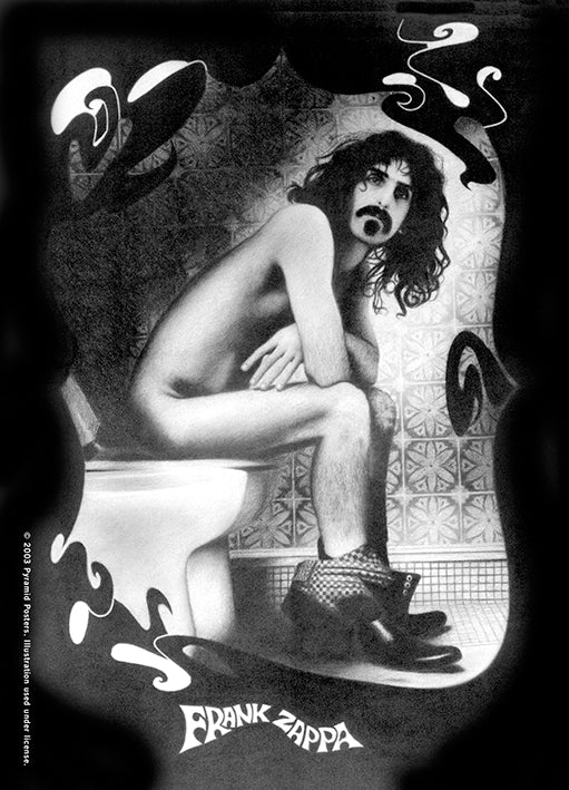 Frank Zappa Toilet Illustration Postcard