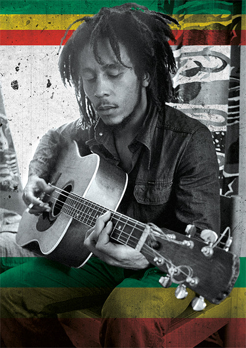 Bob Marley Guitar Postcard