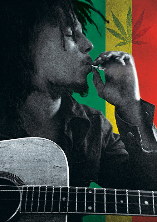 Bob Marley Smoke Postcard