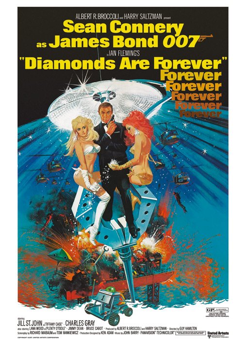 James Bond Diamonds Are Forever Postcard