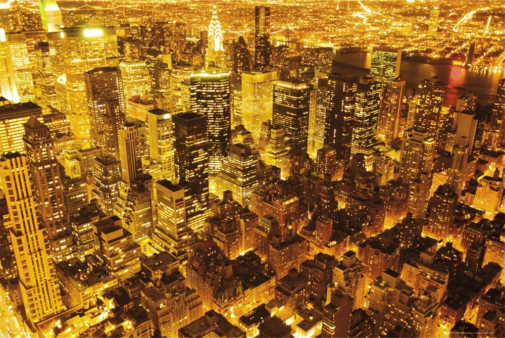 New York Golden City Colour Maxi Poster