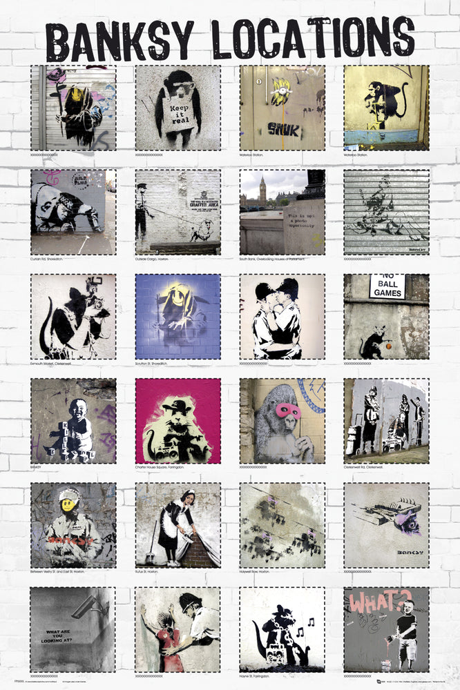 Banksy Locations Montage Maxi Poster