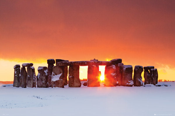 Stonehenge In The Snow Maxi Poster