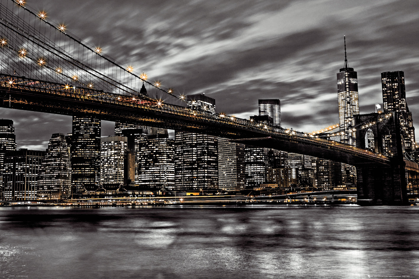 New York City Night Panoramic Maxi Poster