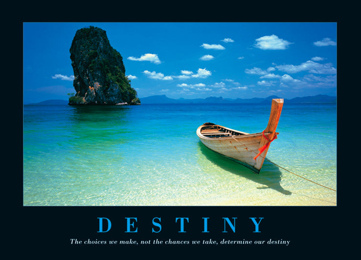 Destiny Phuket Thailand Black Border Plus Quote Maxi Poster