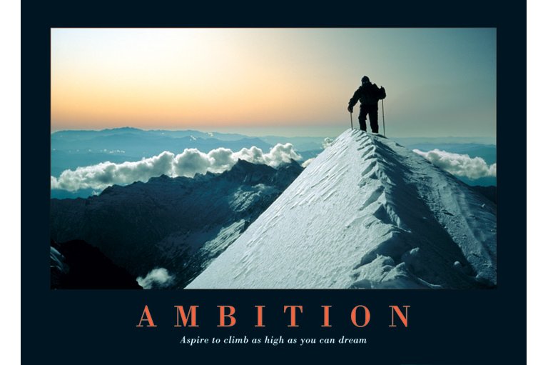 Ambition Mountain Climber Maxi Poster