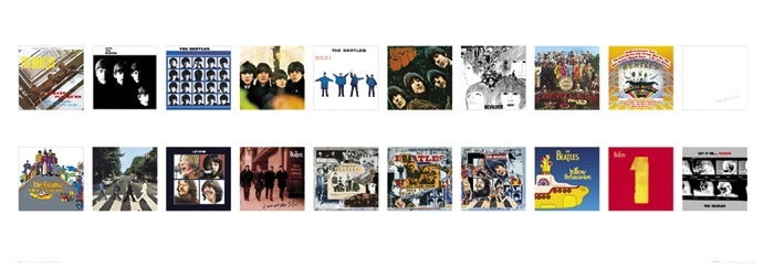 The Beatles 1963 To 2003 Album Cover Montage 33x95cm Art Print