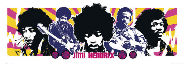 Jimi Hendrix Legend Montage 33x95cm Art Print