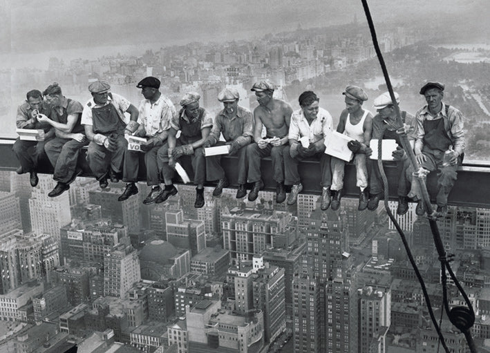 Lunch On A Skyscraper Classic Black And White Maxi Poster