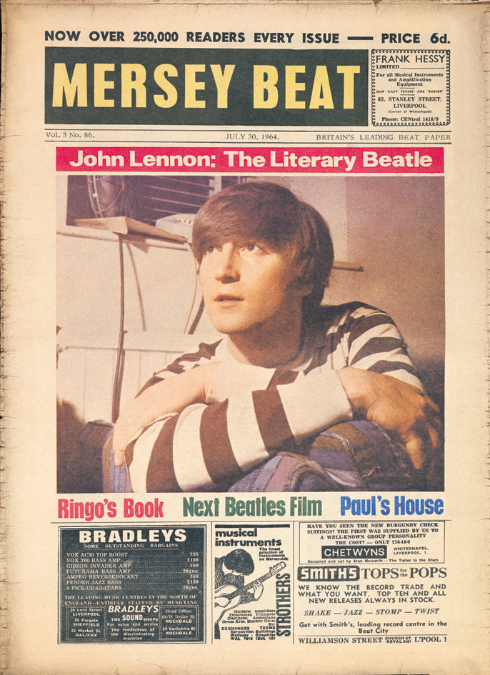 Mersey Beat Magazine John Lennon Cover July 30 1964 Maxi Poster Blockmount