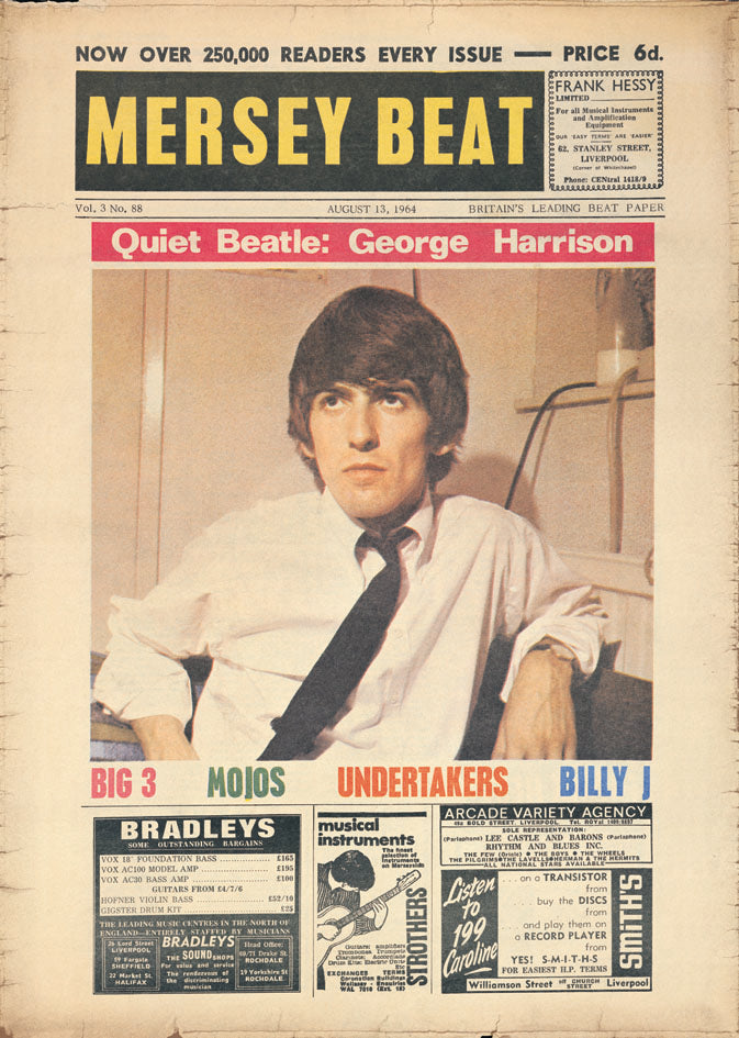 Mersey Beat Magazine George Harrison Cover Aug 13 1964 Maxi Poster Blockmount