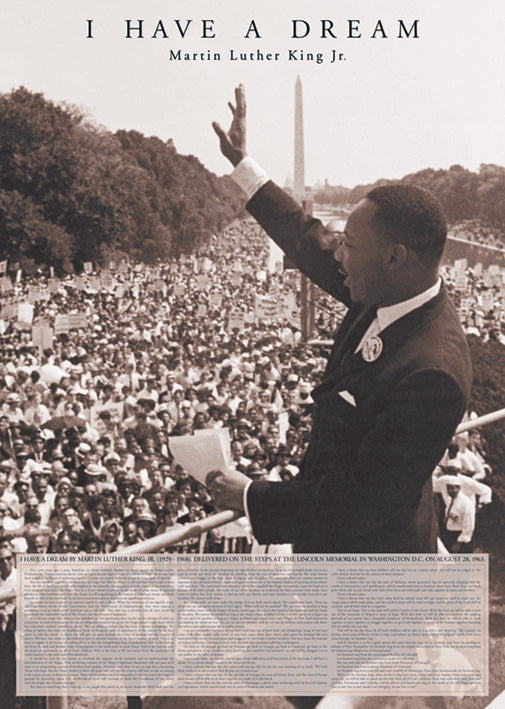 Martin Luther King Jr I Have A Dream Speech Maxi Poster Blockmount