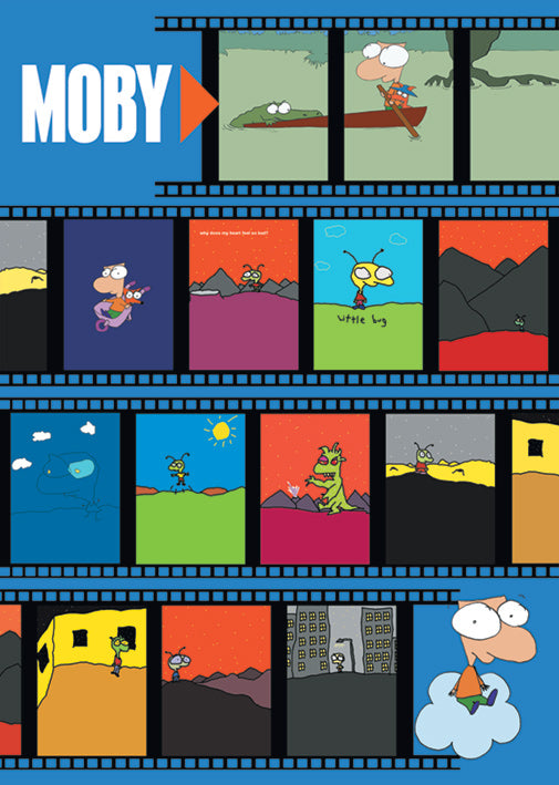 Moby Cartoon Rare Vintage Maxi Poster Blockmount