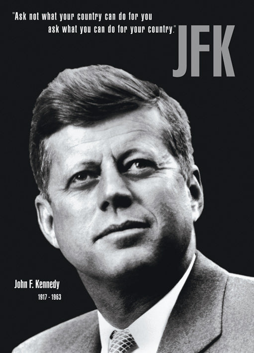 J.F.K US President Jack Kennedy Portrait Maxi Poster