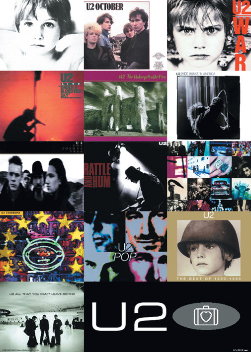 U2 Album Sleeves 1980 - 2000 Montage 100x140cm Vintage Giant Poster