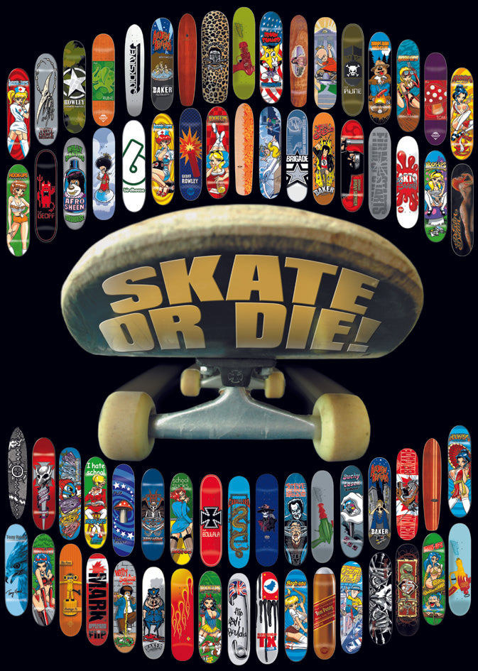 Skate Or Die! 68 Skateboards Montage Maxi Poster