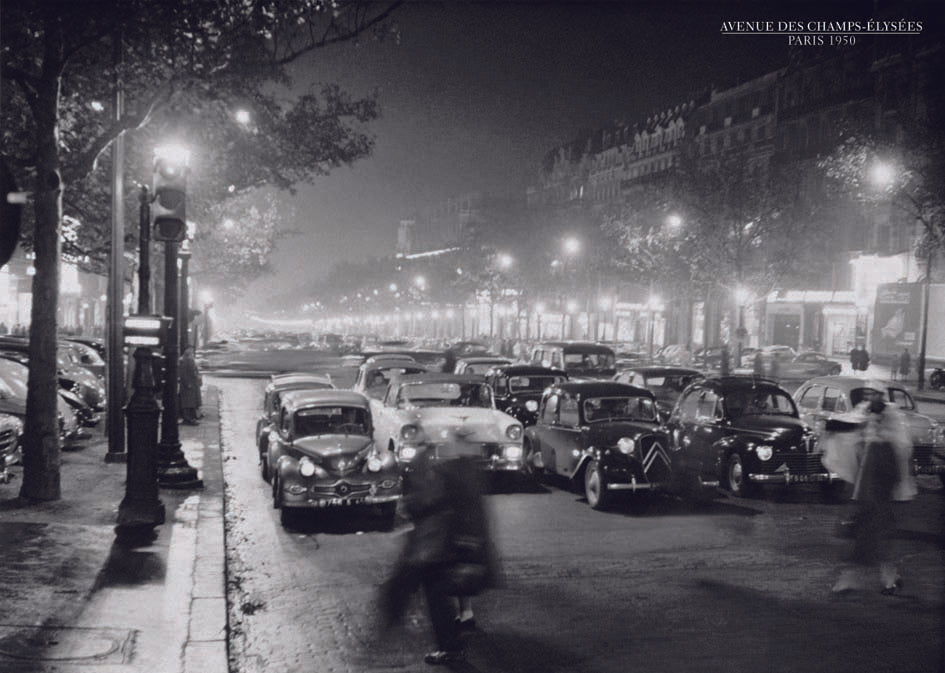 Avenue Des Champs-Elysees Paris 1950 Vintage Maxi Poster