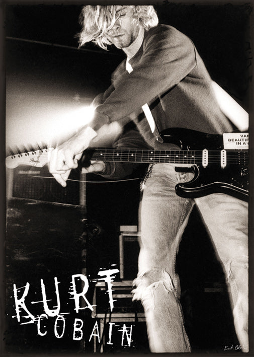 Kurt Cobain Playing Live On Stage 100x140cm Giant Poster