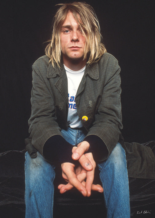 Kurt Cobain Sitting Maxi Poster Blockmount