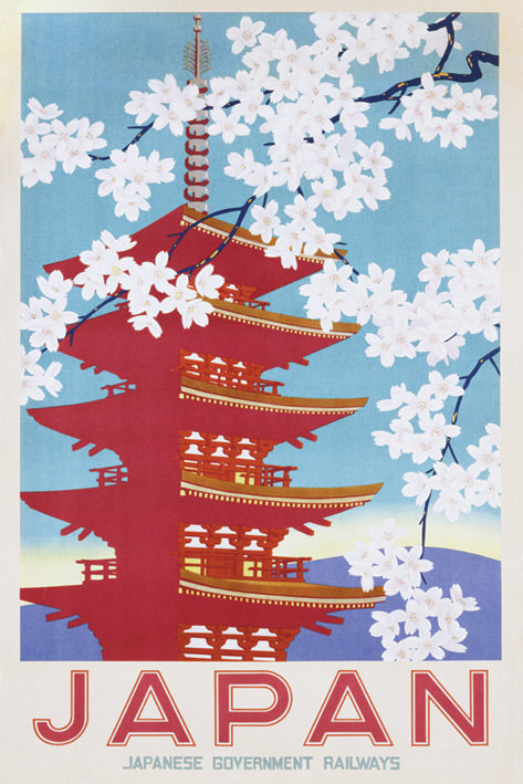 Japan Blossoms Railway Advertising Maxi Art Poster