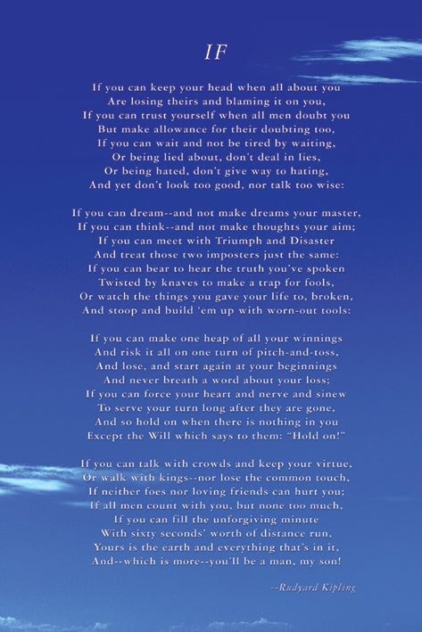 If Rudyard Kipling Poem Inspirational Maxi Poster