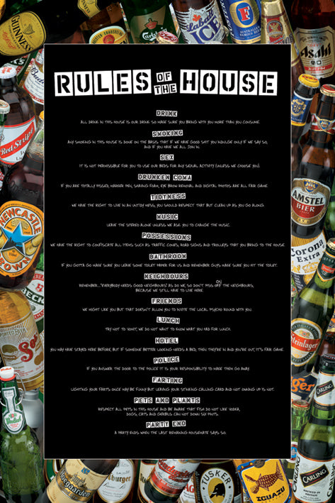 Rules Of The House Humourous Student Maxi Poster
