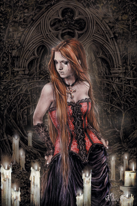 Victoria Frances Red Basque Maxi Poster