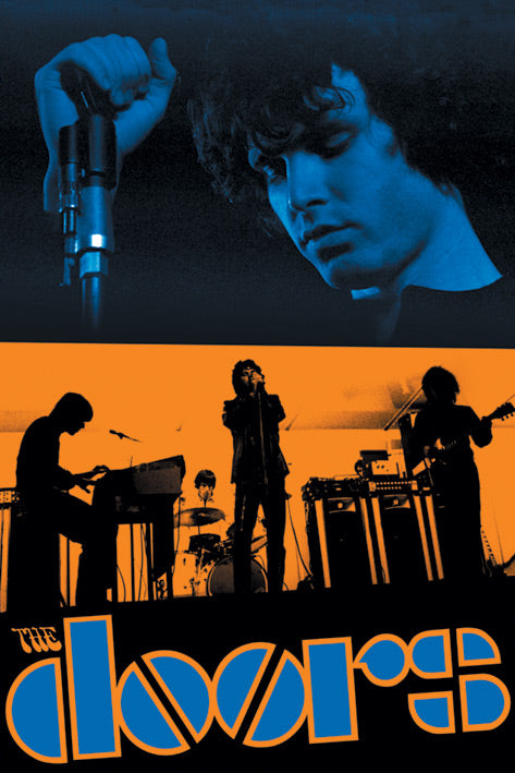The Doors Vintage Jim Solo & Group Logo Montage Maxi Poster Blockmount