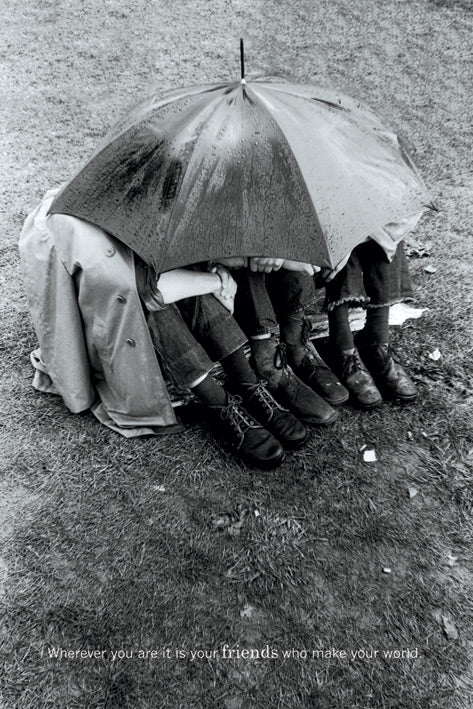 Friends Under An Umbrella Inspirational Maxi Poster