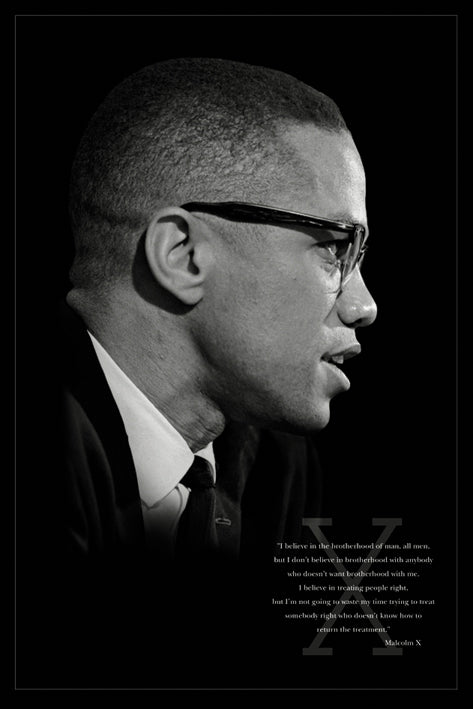 Malcolm X Brotherhood Quote Maxi Poster Blockmount