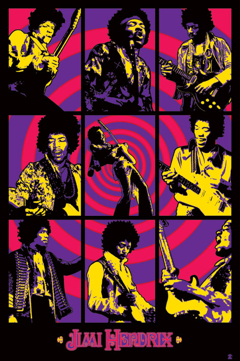 Jimi Hendrix Psychedelic Montage Maxi Poster