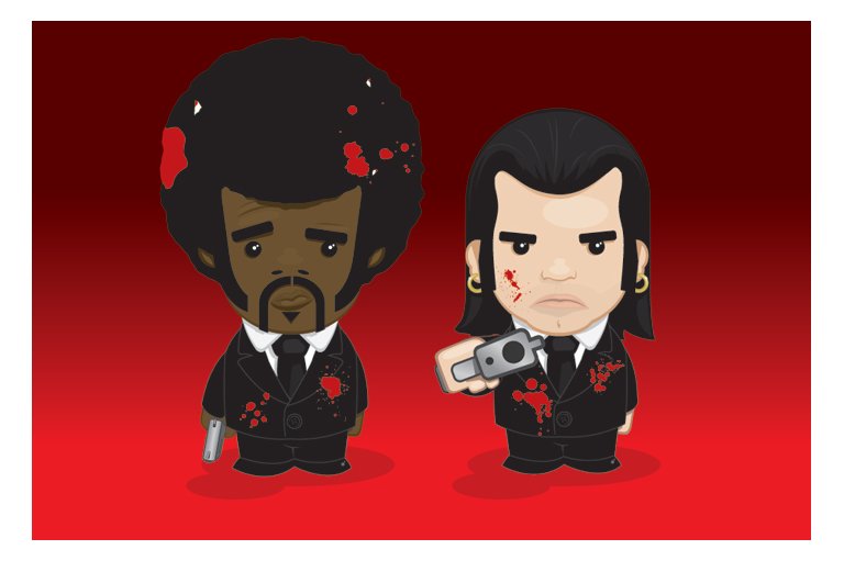 Vincent And Jules Cartoon From Pulp Fiction Maxi Poster