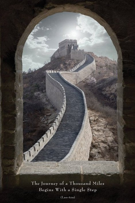 The Journey of a Thousand Miles Motivational Maxi Poster