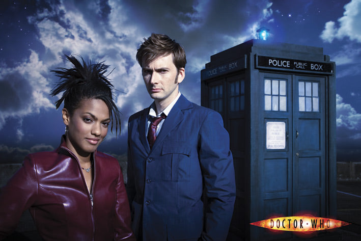 Doctor Who 10th Doctor David Tennant And Martha Vintage Maxi Poster
