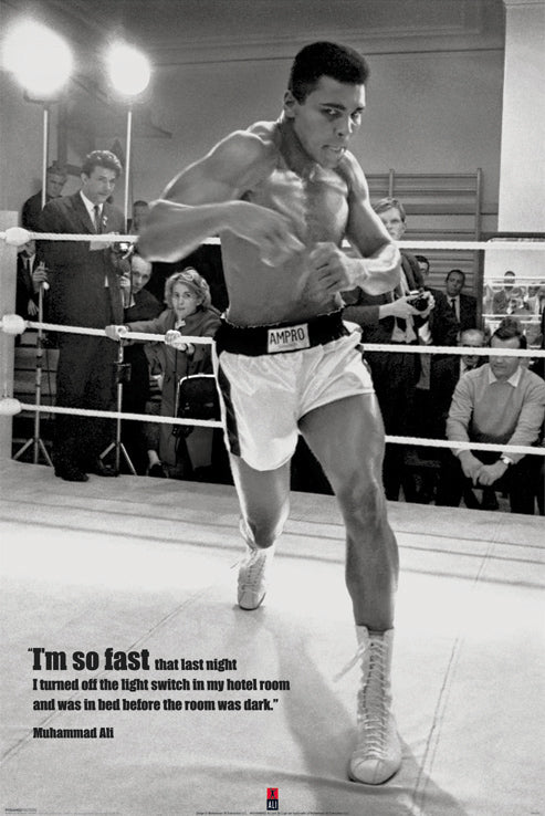 Muhammad Ali Training I'm So Fast Quote Maxi Poster