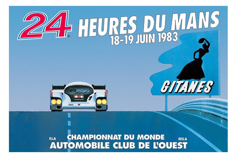 Le Mans 24 Hours June 1983 Vintage Art Maxi Poster Blockmount