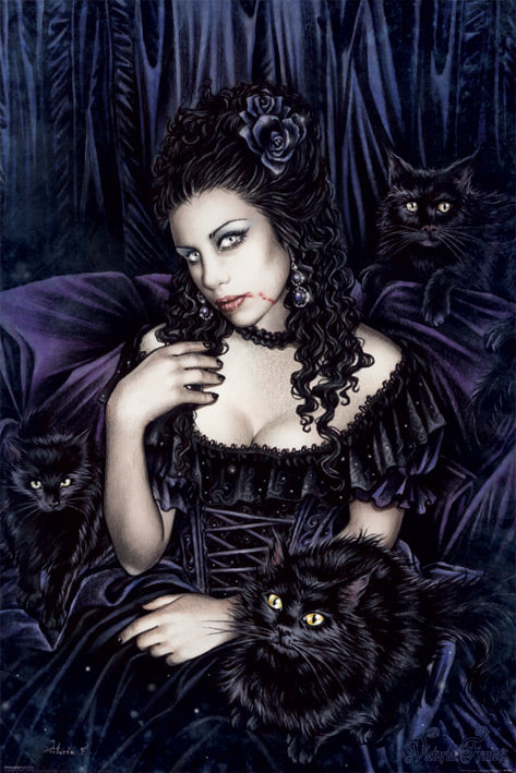 Victoria Frances Black Cats Maxi Poster