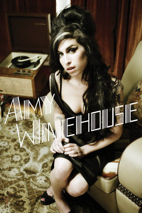 Amy Winehouse Record Player Maxi Poster Blockmount