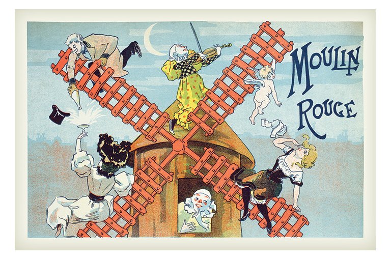 Moulin Rouge 1896 Programme Cover Detail Maxi Art Poster Blockmount